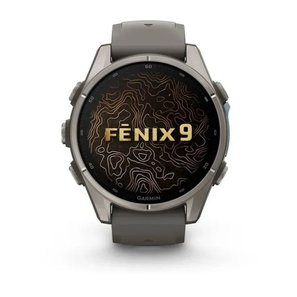 Смарт-часы Garmin Fenix 9 43mm Titanium with Pebble Gray Silicone Band (010-04761-11) фото №3