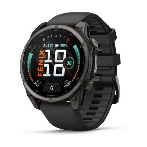 Garmin Fenix 9 47mm Carbon Gray DLC Titanium with Black Silicone Band (010-04762-11)