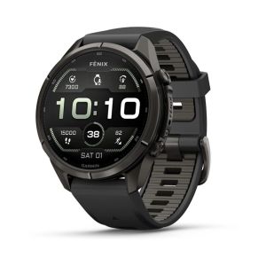 Смарт-часы Garmin Fenix 9 Pro 43mm LTE Carbon Gray DLC Titanium with Black Silicone Band (010-04335-11)