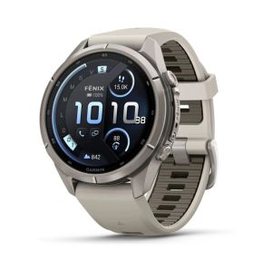 Смарт-часы Garmin Fenix 9 Pro 43mm LTE Titanium with Fog Gray/Sandstone Silicone Band (010-04335-81)