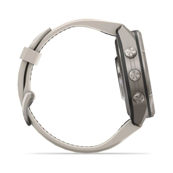 Смарт-годинник Garmin Fenix 9 Pro 43mm LTE Titanium with Fog Gray/Sandstone Silicone Band (010-04335-81) фото №3