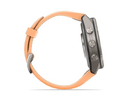 Смарт-часы Garmin Fenix 9 Pro 43mm LTE Titanium with Shell Pink/Orange Silicone Band (010-04335-01) фото №2