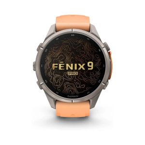 Смарт-часы Garmin Fenix 9 Pro 43mm LTE Titanium with Shell Pink/Orange Silicone Band (010-04335-01)