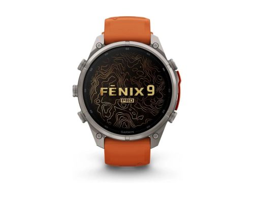 Смарт-часы Garmin Fenix 9 Pro 47mm LTE Titanium with Autumn Orange/Orange Silicone Band (010-04336-01) фото №3
