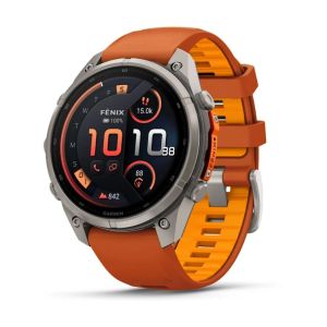 Смарт-часы Garmin Fenix 9 Pro 47mm LTE Titanium with Autumn Orange/Orange Silicone Band (010-04336-01)