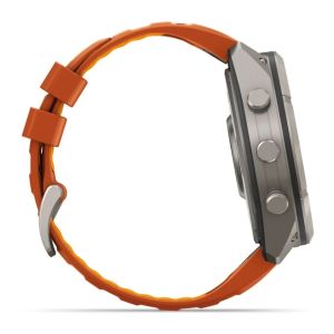 Смарт-годинник Garmin Fenix 9 Pro 51mm LTE Titanium with Autumn Orange/Orange Silicone Band (010-04337-01)