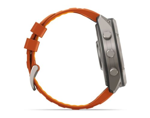 Смарт-годинник Garmin Fenix 9 Pro 51mm LTE Titanium with Autumn Orange/Orange Silicone Band (010-04337-01) фото №2