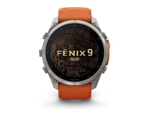 Смарт-годинник Garmin Fenix 9 Pro 51mm LTE Titanium with Autumn Orange/Orange Silicone Band (010-04337-01) фото №3