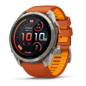 Смарт-годинник Garmin Fenix 9 Pro 51mm LTE Titanium with Autumn Orange/Orange Silicone Band (010-04337-01)