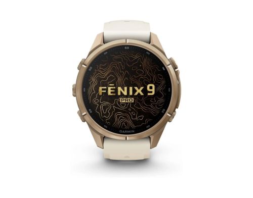 Смарт-годинник Garmin Fenix 9 Pro 43mm Autumn Gold Titanium with Cream Silicone Band (010-04335-26) фото №3