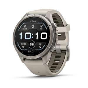 Смарт-годинник Garmin Fenix 9 Pro 43mm Titanium with Fog Gray/Sandstone Silicone Band (010-04335-86)