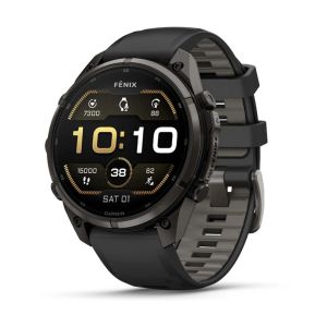 Смарт-часы Garmin Fenix 9 Pro 47mm Carbon Gray DLC Titanium with Black Silicone Band (010-04336-16)