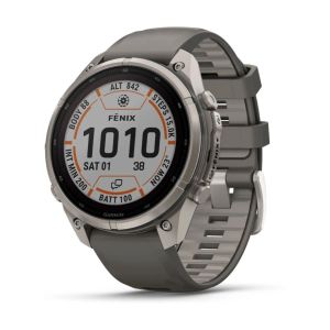 Смарт-годинник Garmin Fenix 9 Pro 47mm LTE Solar Titanium with Pebble Gray/Gray Silicone Band (010-04338-01)