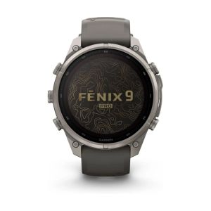 Смарт-годинник Garmin Fenix 9 Pro 47mm LTE Solar Titanium with Pebble Gray/Gray Silicone Band (010-04338-01)