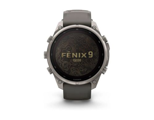 Смарт-годинник Garmin Fenix 9 Pro 47mm LTE Solar Titanium with Pebble Gray/Gray Silicone Band (010-04338-01) фото №2