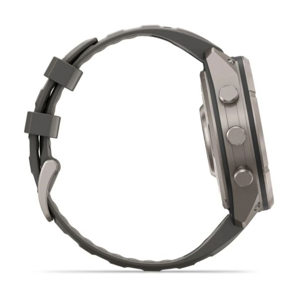 Смарт-годинник Garmin Fenix 9 Pro 47mm LTE Solar Titanium with Pebble Gray/Gray Silicone Band (010-04338-01) фото №3