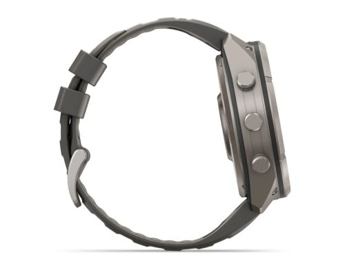 Смарт-годинник Garmin Fenix 9 Pro 51mm LTE Solar Titanium with Pebble Gray/Gray Silicone Band (010-04339-01) фото №2