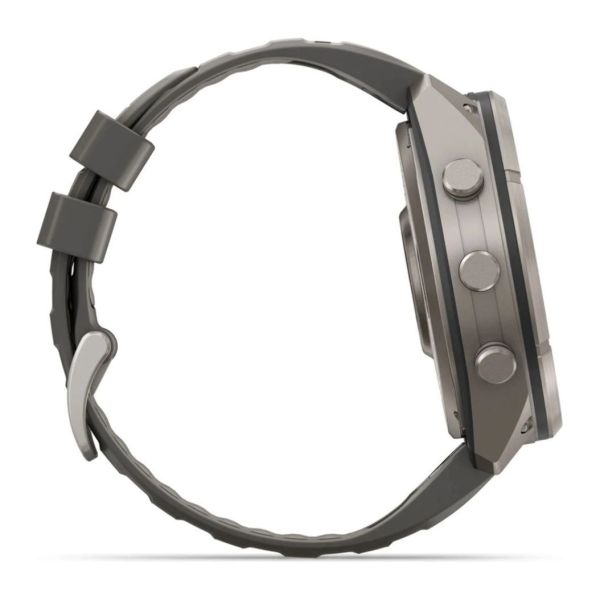 Смарт-годинник Garmin Fenix 9 Pro 51mm LTE Solar Titanium with Pebble Gray/Gray Silicone Band (010-04339-01) фото №2