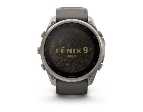 Смарт-годинник Garmin Fenix 9 Pro 51mm LTE Solar Titanium with Pebble Gray/Gray Silicone Band (010-04339-01) фото №3
