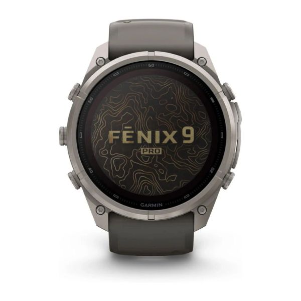 Смарт-годинник Garmin Fenix 9 Pro 51mm LTE Solar Titanium with Pebble Gray/Gray Silicone Band (010-04339-01) фото №3