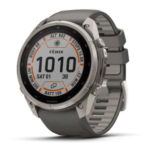Смарт-годинник Garmin Fenix 9 Pro 51mm LTE Solar Titanium with Pebble Gray/Gray Silicone Band (010-04339-01)