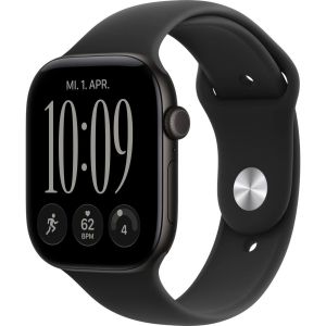Смарт-часы Apple Watch Series 12 GPS 42mm Black Aluminum Case with Black Sport Band - S/M (MJEA4)