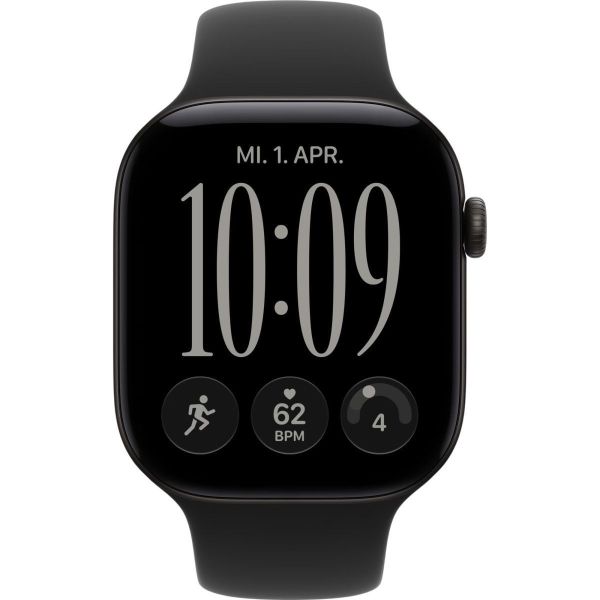 Смарт-часы Apple Watch Series 12 GPS 42mm Black Aluminum Case with Black Sport Band - M/L (MJEC4) фото №3