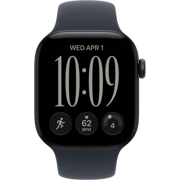Смарт-часы Apple Watch Series 12 GPS + Cellular 42mm Space Gray Aluminum Case with Navy Blue Sport Band - M/L (MJFY4) фото №3