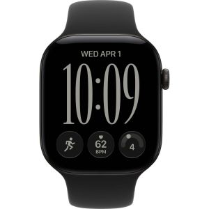 Смарт-часы Apple Watch Series 12 GPS + Cellular 46mm Black Aluminum Case with Black Sport Band - S/M (MJG84)