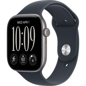 Смарт-часы Apple Watch Series 12 GPS + Cellular 46mm Space Gray Aluminum Case with Navy Blue Sport Band - M/L (MJG74)