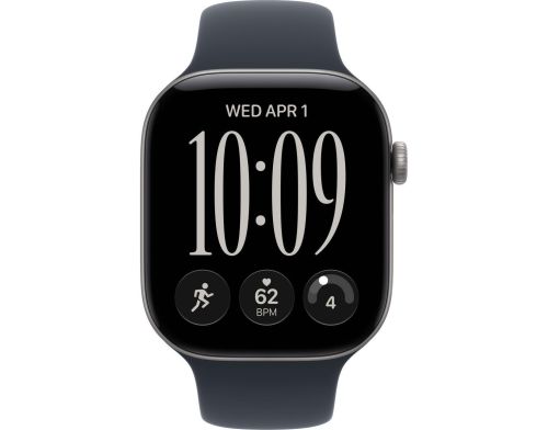 Смарт-часы Apple Watch Series 12 GPS + Cellular 46mm Space Gray Aluminum Case with Navy Blue Sport Band - M/L (MJG74) фото №3