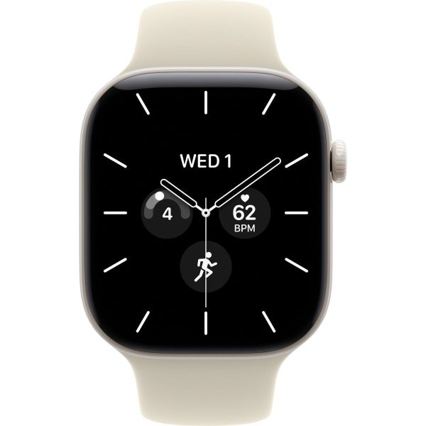 Смарт-часы Apple Watch Series 12 GPS + Cellular 46mm Pearl White Ceramic Case with Sand Sport Band - S/M (MJH14) фото №3