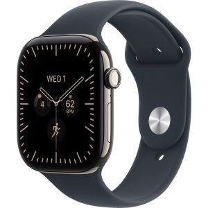 Смарт-часы Apple Watch Series 12 GPS + Cellular 42mm Natural Titanium Case with Navy Blue Sport Band - M/L (MJGG4)