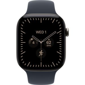 Смарт-часы Apple Watch Series 12 GPS + Cellular 46mm Natural Titanium Case with Navy Blue Sport Band - S/M (MJGM4)