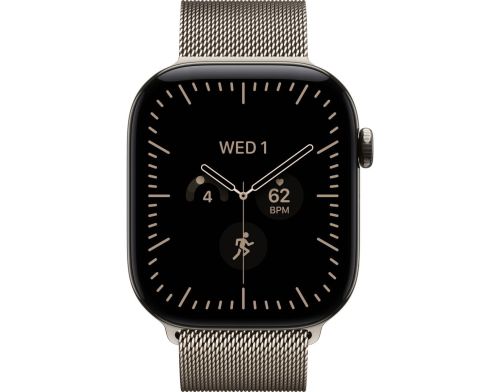 Смарт-часы Apple Watch Series 12 GPS + Cellular 46mm Natural Titanium Case with Natural Milanese Loop - S/M (MJGP4) фото №2