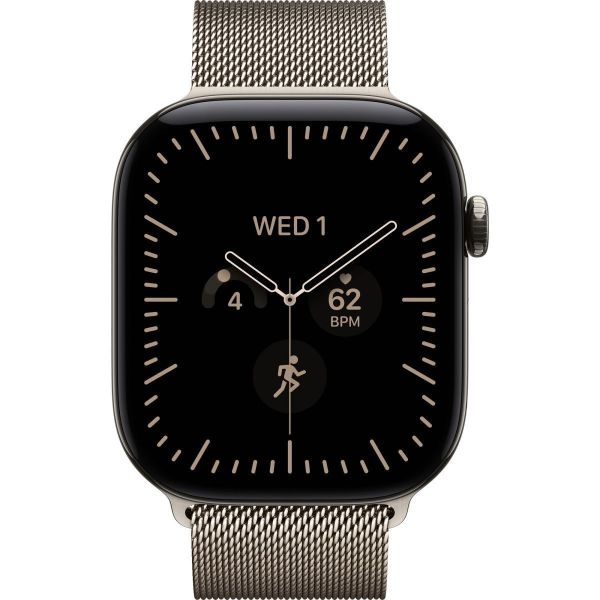 Смарт-годинник Apple Watch Series 12 GPS + Cellular 46mm Natural Titanium Case with Natural Milanese Loop - M/L (MJGQ4) фото №2
