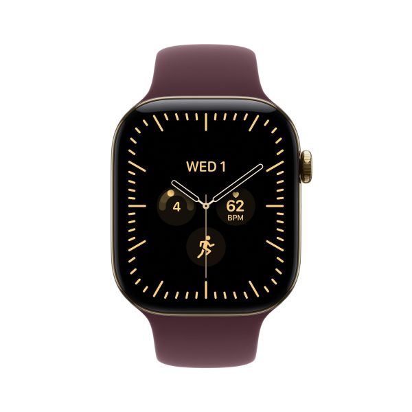 Смарт-годинник Apple Watch Series 12 GPS + Cellular 42mm Radiant Gold Titanium Case with Burgundy Sport Band - M/L (MJGK4) фото №2