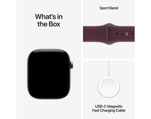 Смарт-годинник Apple Watch Series 12 GPS + Cellular 42mm Radiant Gold Titanium Case with Burgundy Sport Band - M/L (MJGK4) фото №3