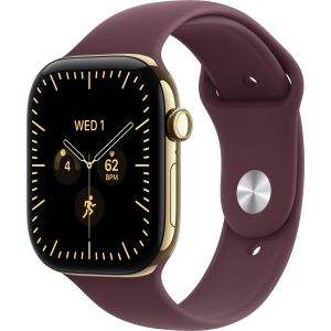Смарт-часы Apple Watch Series 12 GPS + Cellular 46mm Radiant Gold Titanium Case with Burgundy Sport Band - S/M (MJGR4)