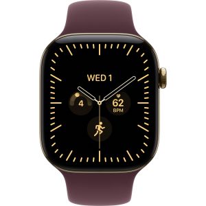 Смарт-часы Apple Watch Series 12 GPS + Cellular 46mm Radiant Gold Titanium Case with Burgundy Sport Band - M/L (MJGT4)
