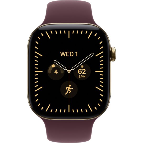 Смарт-часы Apple Watch Series 12 GPS + Cellular 46mm Radiant Gold Titanium Case with Burgundy Sport Band - M/L (MJGT4) фото №2