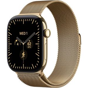 Смарт-часы Apple Watch Series 12 GPS + Cellular 46mm Radiant Gold Titanium Case with Radiant Gold Milanese Loop - S/M (MJGU4)