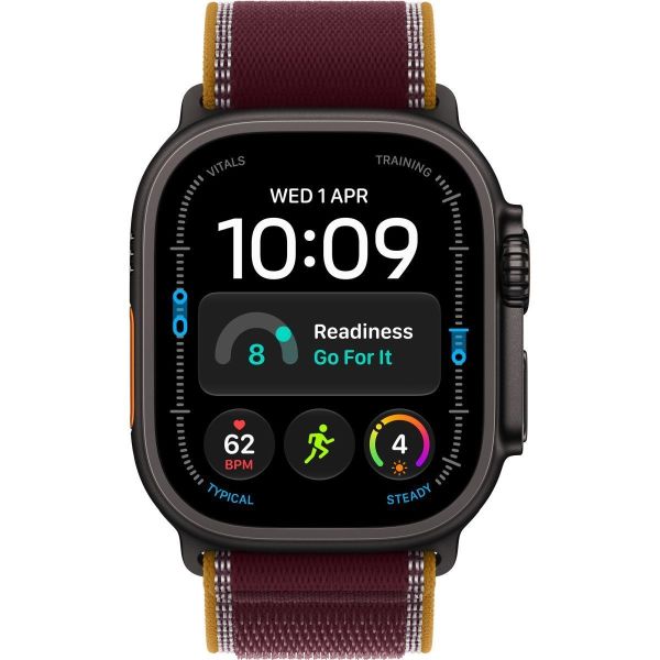 Смарт-часы Apple Watch Ultra 4 GPS + Cellular 49mm Black Titanium Case with Burgundy Trail Loop - S/M (MJC34) фото №3