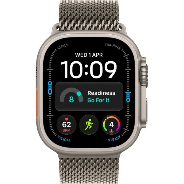 Смарт-годинник Apple Watch Ultra 4 GPS + Cellular 49mm Natural Titanium Case with Natural Titanium Milanese Loop - Medium (MJA94) фото №2