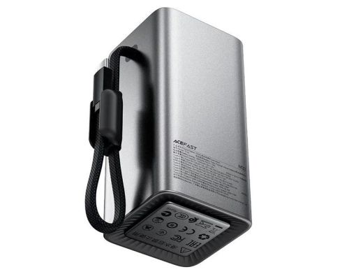 Павербанк ACEFAST M33 100W fast charging power bank with cable and TFT display 20 000 mAh Grey фото №2