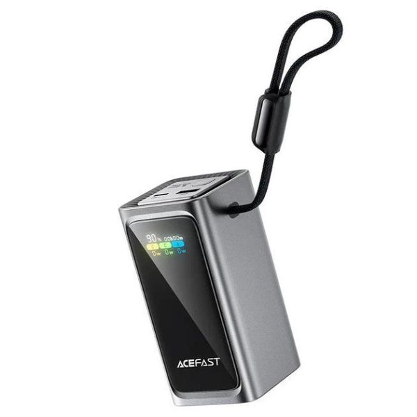 Павербанк ACEFAST M33 100W fast charging power bank with cable and TFT display 20 000 mAh Grey фото №3