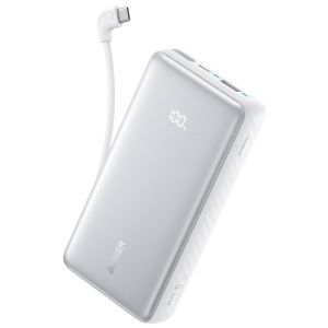 Павербанк Anker Zolo Powerbank 10000mAh 22.5W with Built-in USB-C Cable - White (A110DH21)