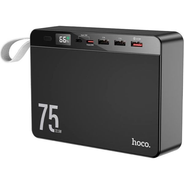 Павербанк Hoco J94 Overlord 22.5W fully compatible PD20W/QC/LCD 75 000mAh Black (6931474779175) фото №2
