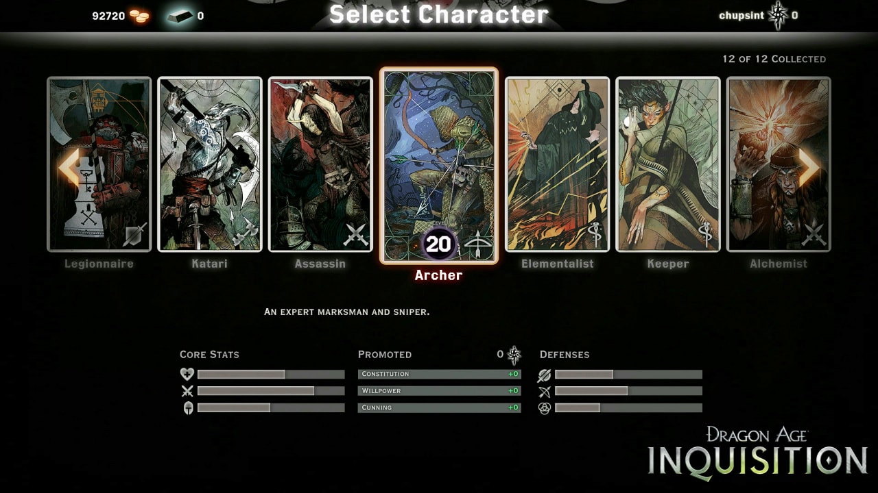 Выбор класса в Dragon Age: Inquisition